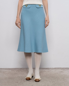 Valentino Blue V-gold skirt 7B3RADK098T