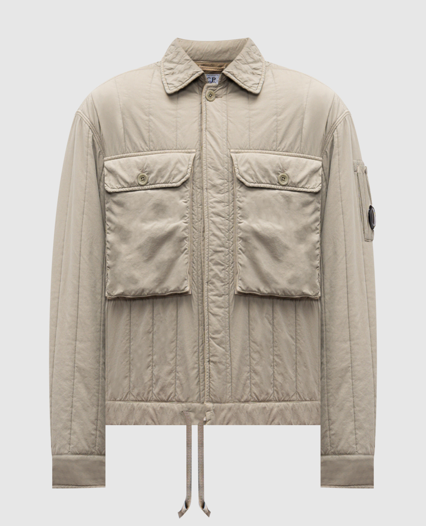 

Khaki jacket with logo patch C.P. Company
