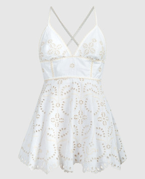 Charo Ruiz Cluzet white linen dress with broderie embroidery 244614