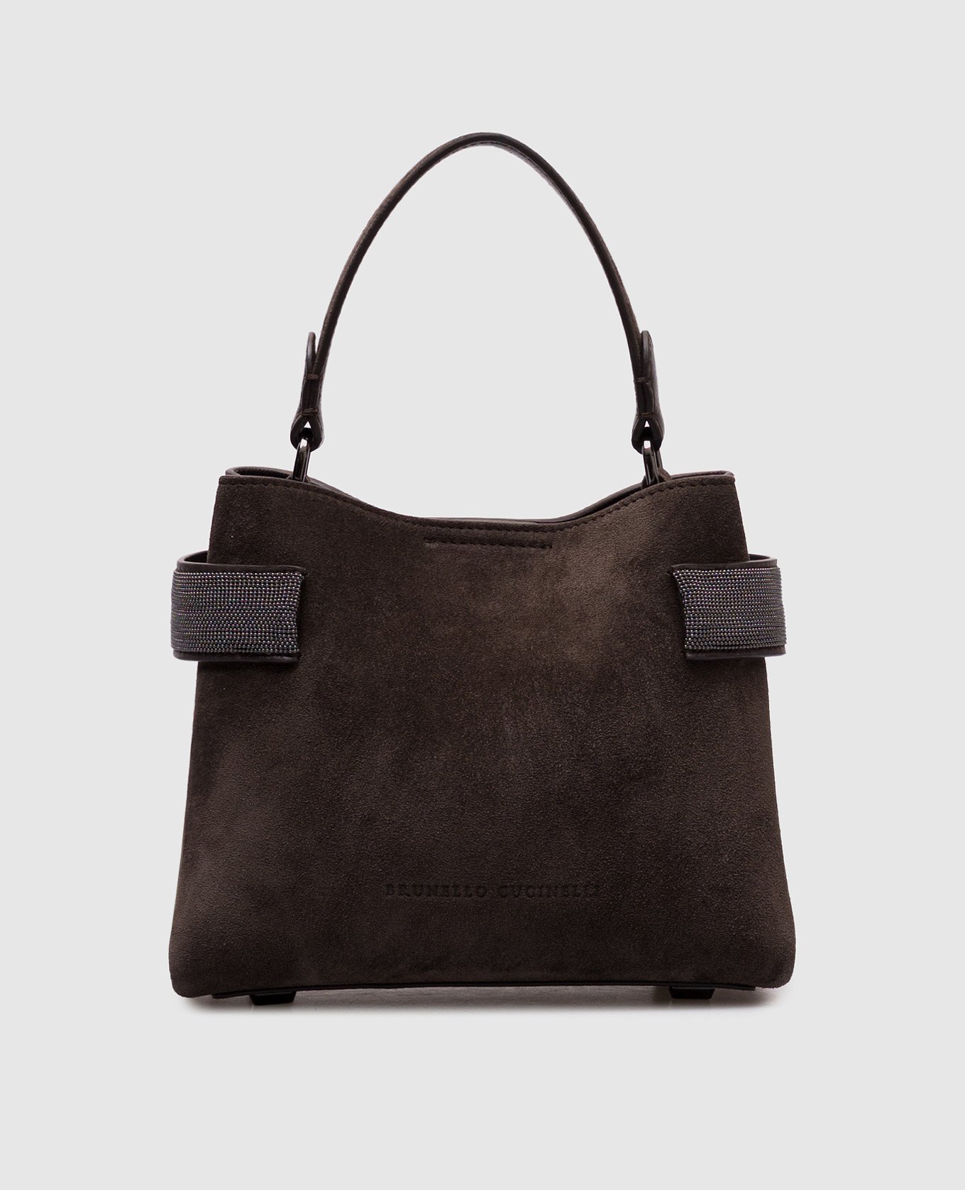 

Brown suede Essence bag with monil chain Brunello Cucinelli