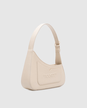 Off-White Jitney Quote Beige Leather Hobo Bag OWNN18AS25LEA002