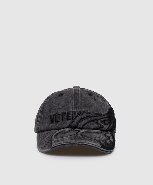 Vetements - Gray cap with embroidery UA65CA190B - shop with Latvia