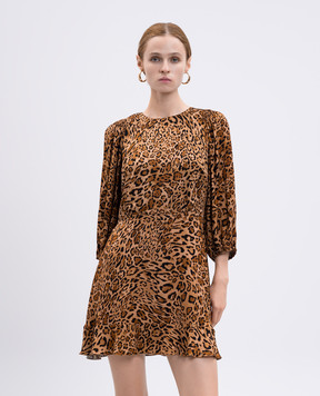 Twinset Brown animal print mini dress 252TP2472