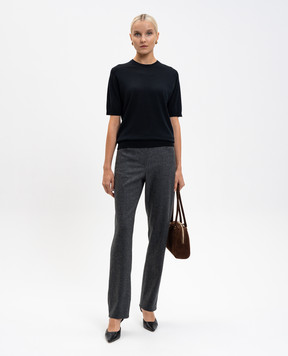 John Smedley Black CERICE merino wool T-shirt CERICE