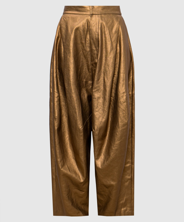 UMA WANG - Pin gold linen pants UW3016 - shop with Cyprus