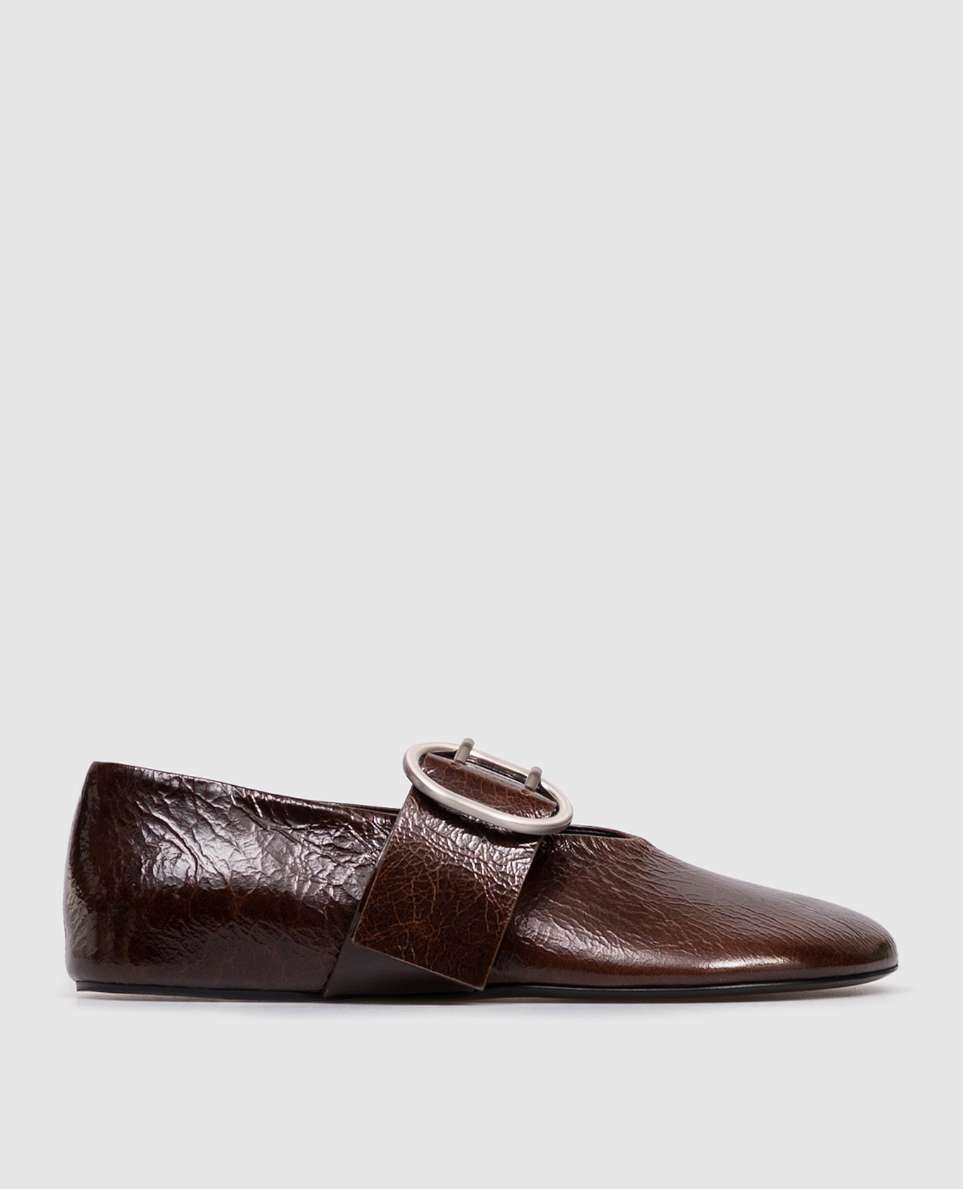 

Brown patent leather ballet flats Jil Sander