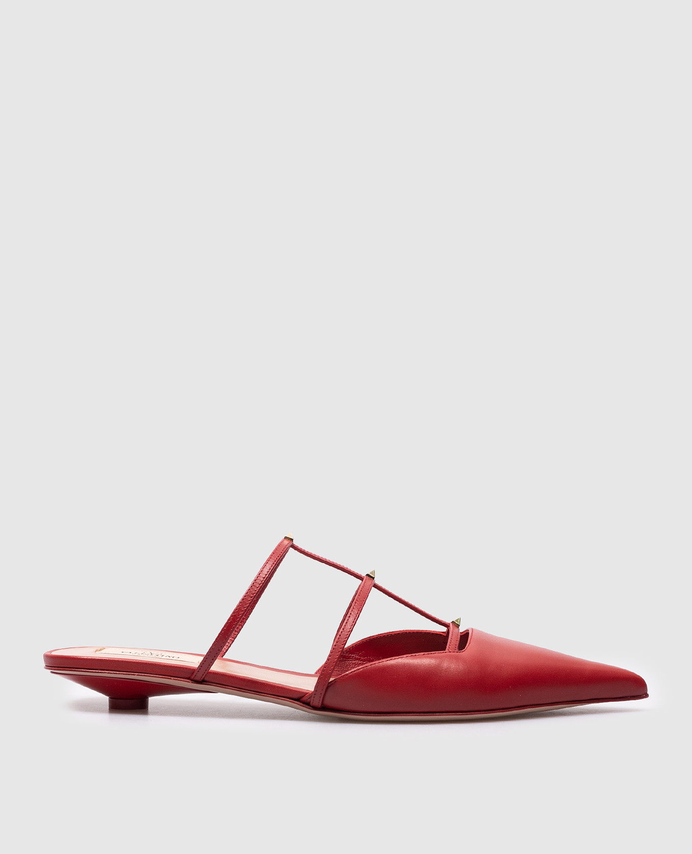 Rockstud red leather mules valentino