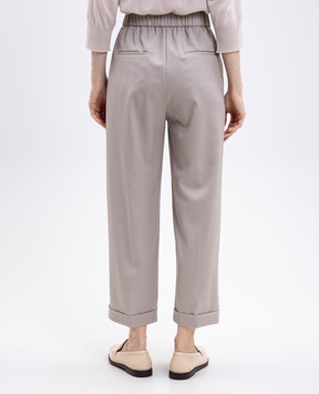 Peserico Beige wool trousers with lapels A04036D02566