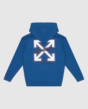 Off-White Children's blue hoodie with logo OBBB001S25FLE009