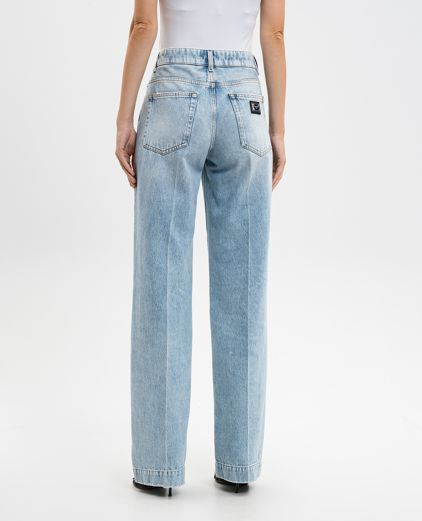

Blue jeans with logo patch Dolce&Gabbana, Light blue