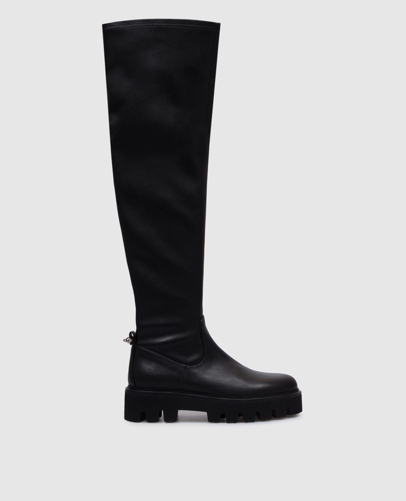 Black leather boots with metal elements babe pay pls