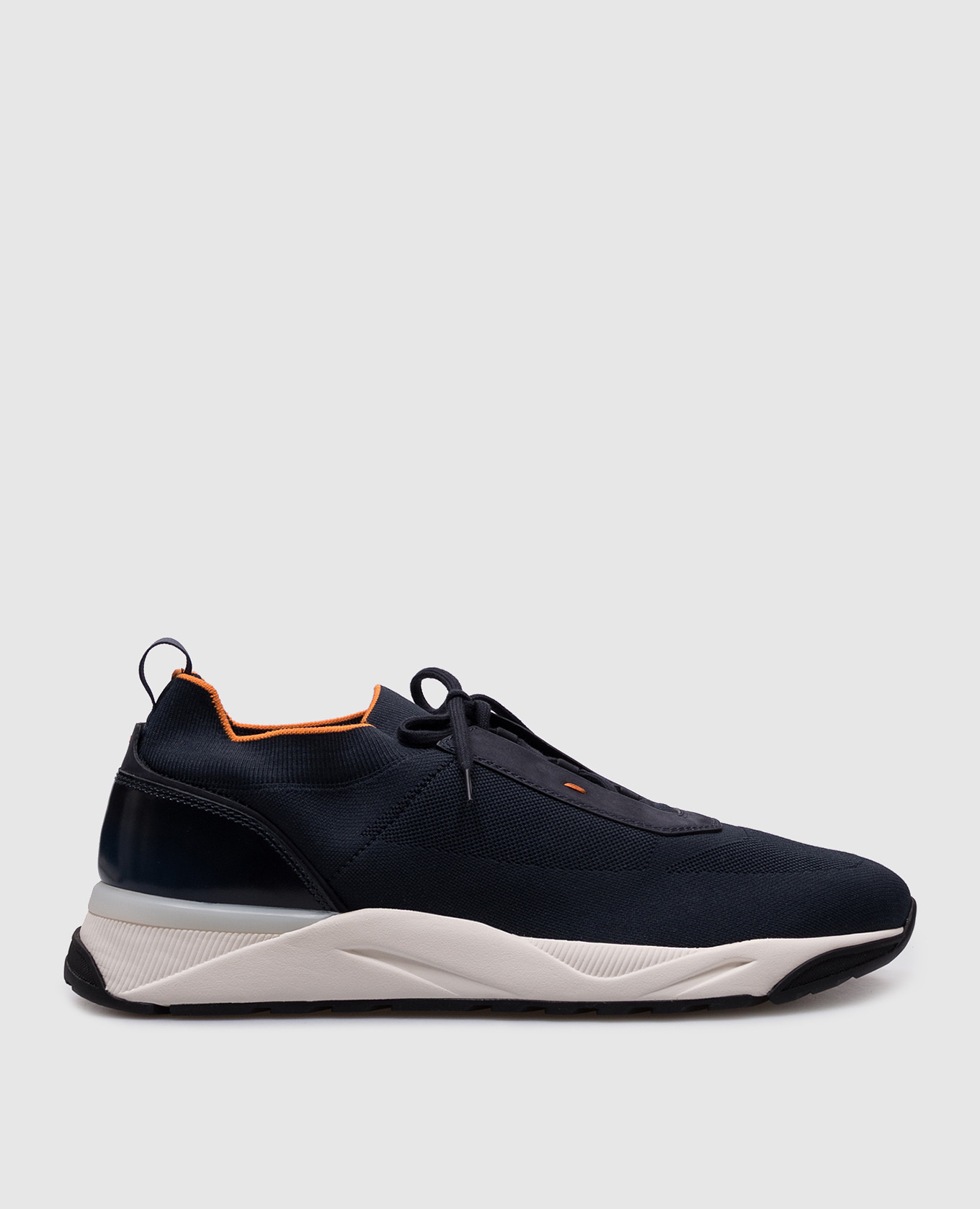 

FLIN blue sneakers with leather inserts Santoni
