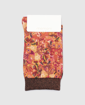 Momoni Calzini arancioni con motivo floreale 255MMOSO001PK255MO52