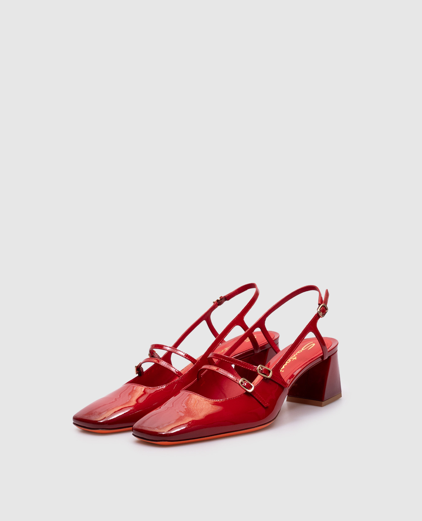 

Red patent leather slingbacks Santoni
