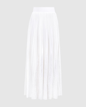 Balmain White pleated skirt with lace CF0LE456KG23