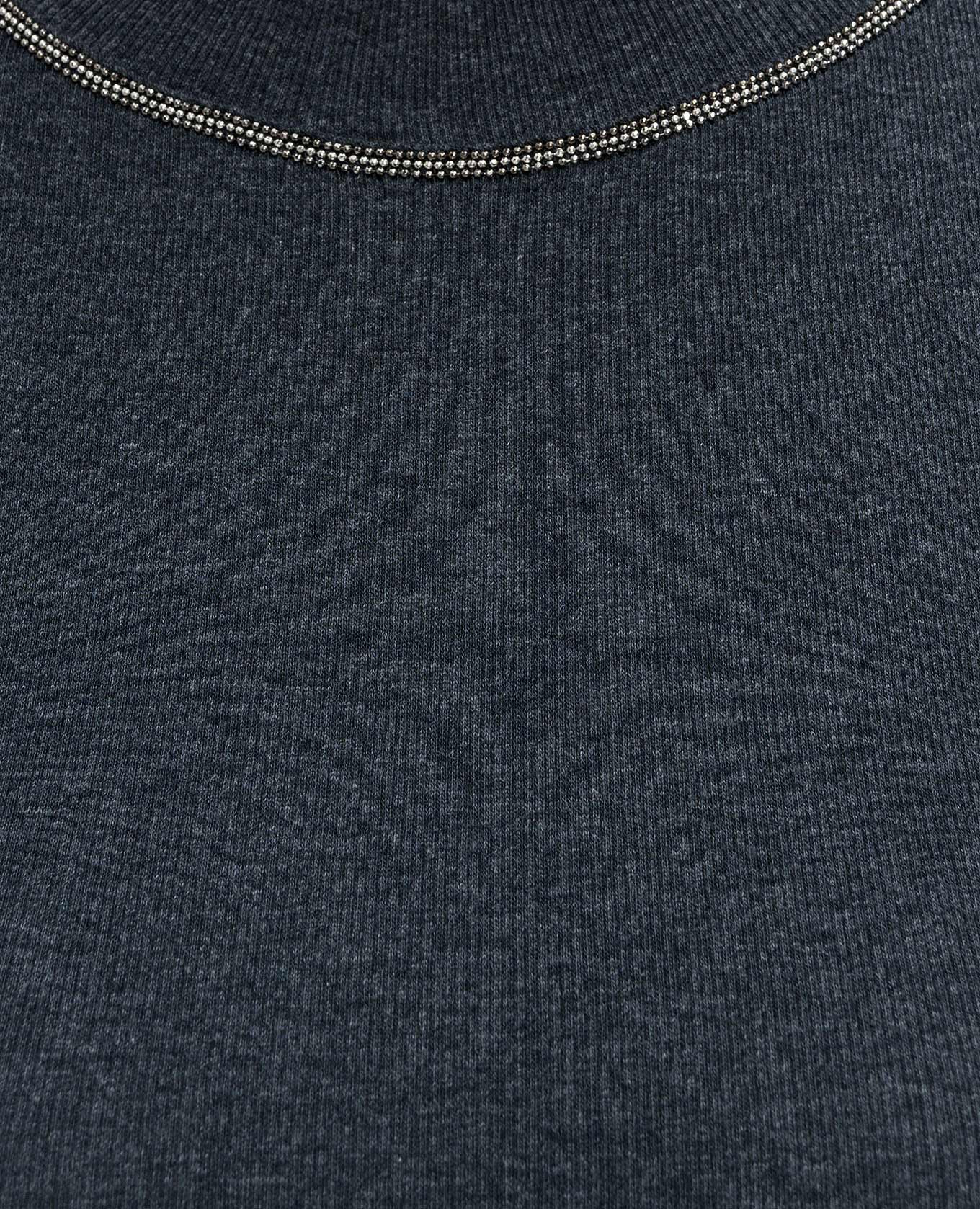 

Gray ribbed top with monil chain Peserico, Grey