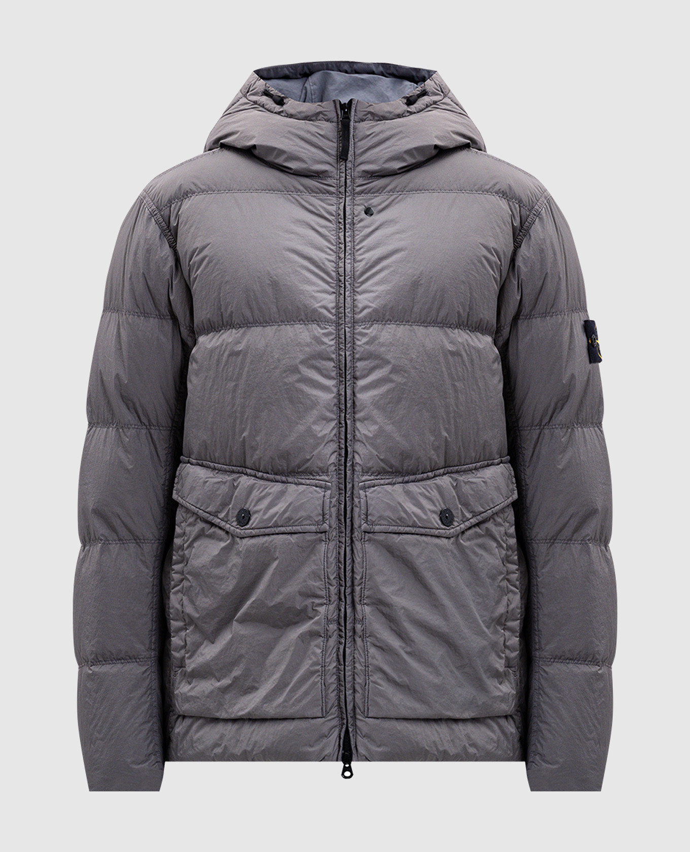 Green down jacket with logo Stone Island