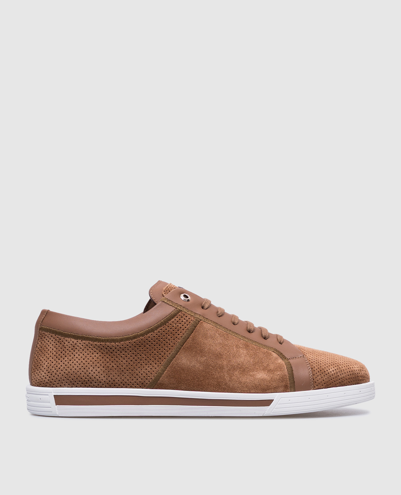 

Brown suede sneakers with logo Stefano Ricci