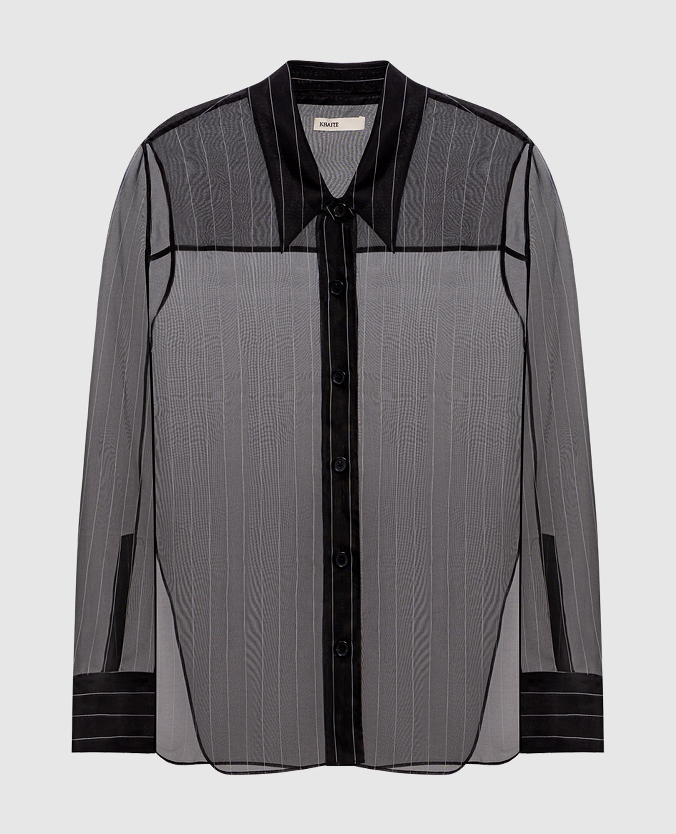 

Herschel black striped silk blouse Khaite