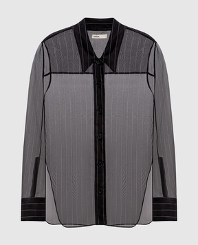 Khaite Herschel black striped silk blouse 23793000