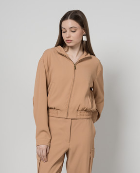 Twinset Beige bomber jacket with macrame lace 241TP2245