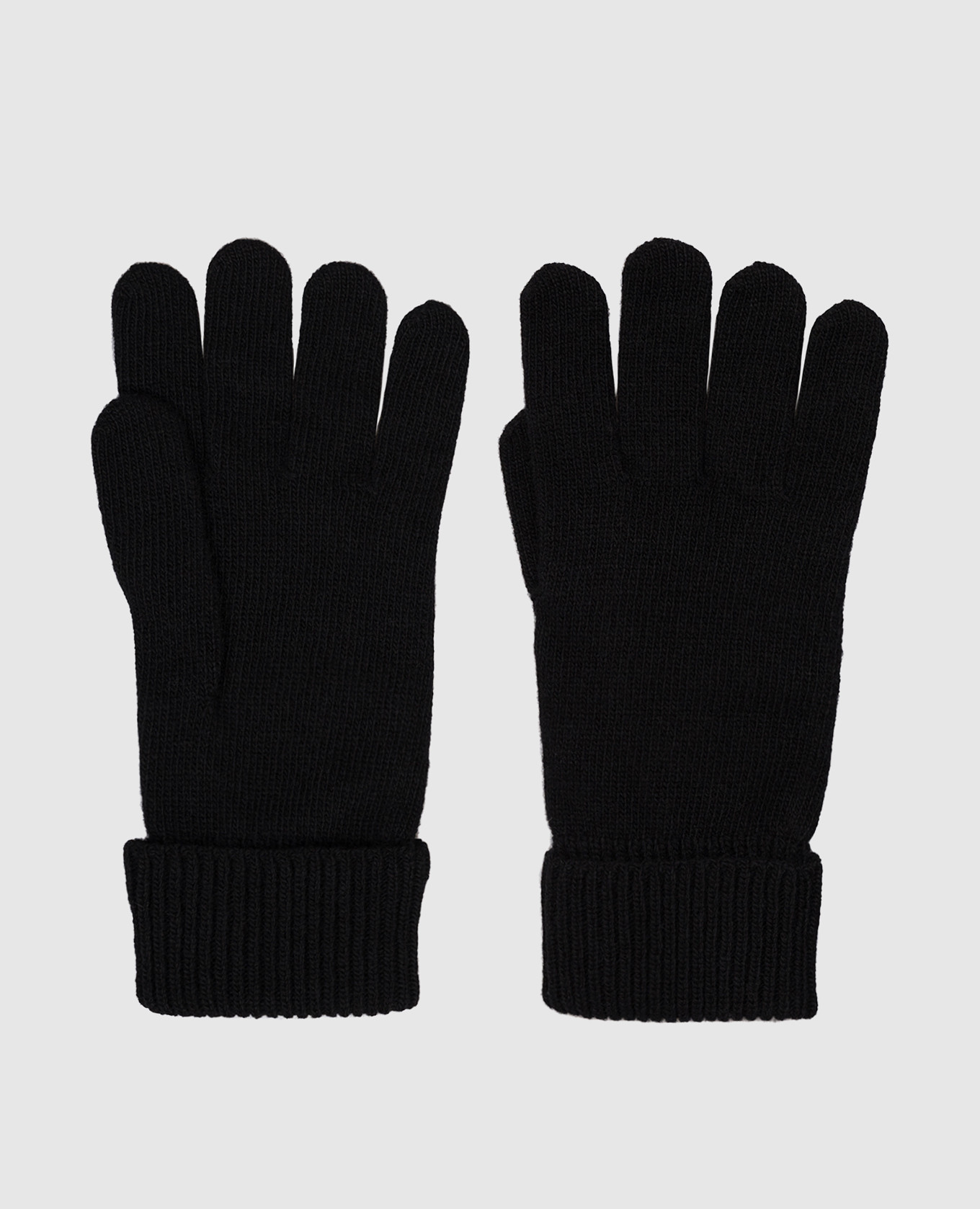 Black wool gloves with logo patch Woolrich