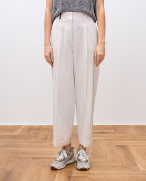 Peserico Pink pants with brand patch P04079D06655