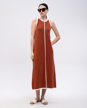 Enrico Mandelli Orange midi dress with fringe 1KD27A5667