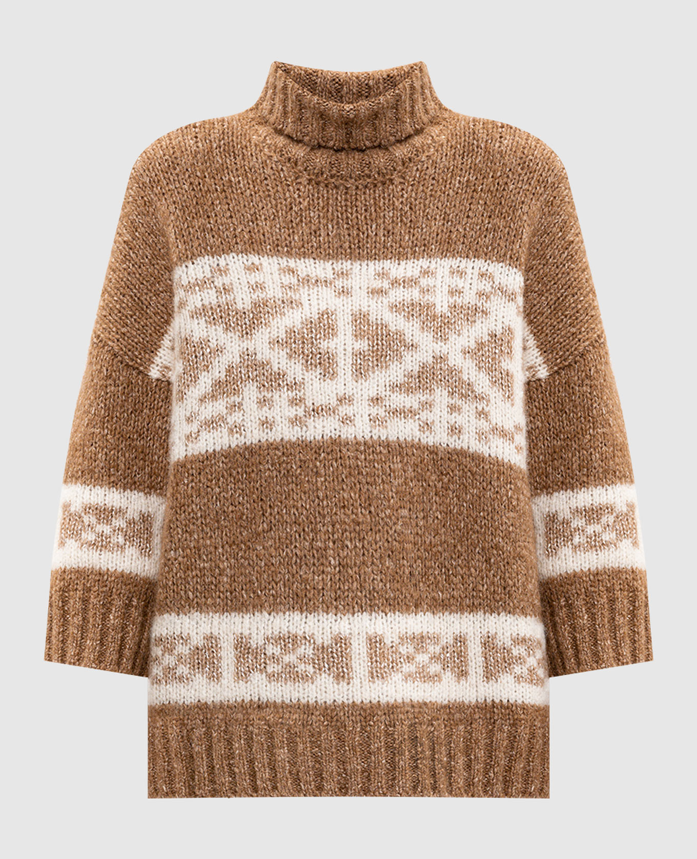 Brown alpaca wool sweater Peserico