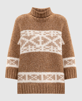 Peserico Brown alpaca wool sweater S99435F039249B