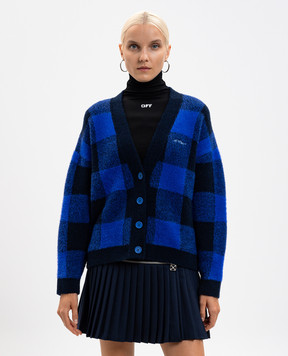 Off-White Blue checked wool cardigan 2HB04JF25KNI001