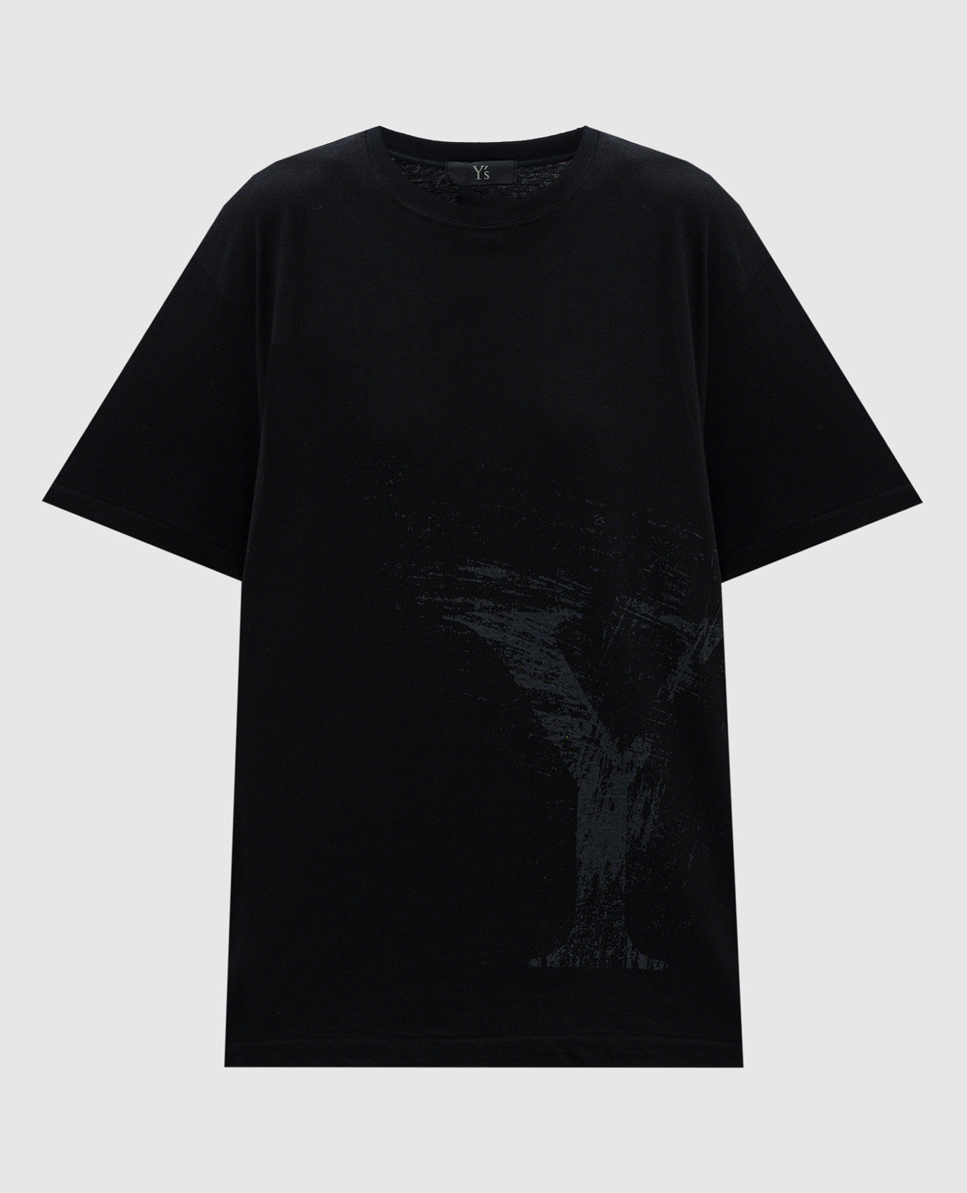Black t-shirt with logo print y`s yamamoto