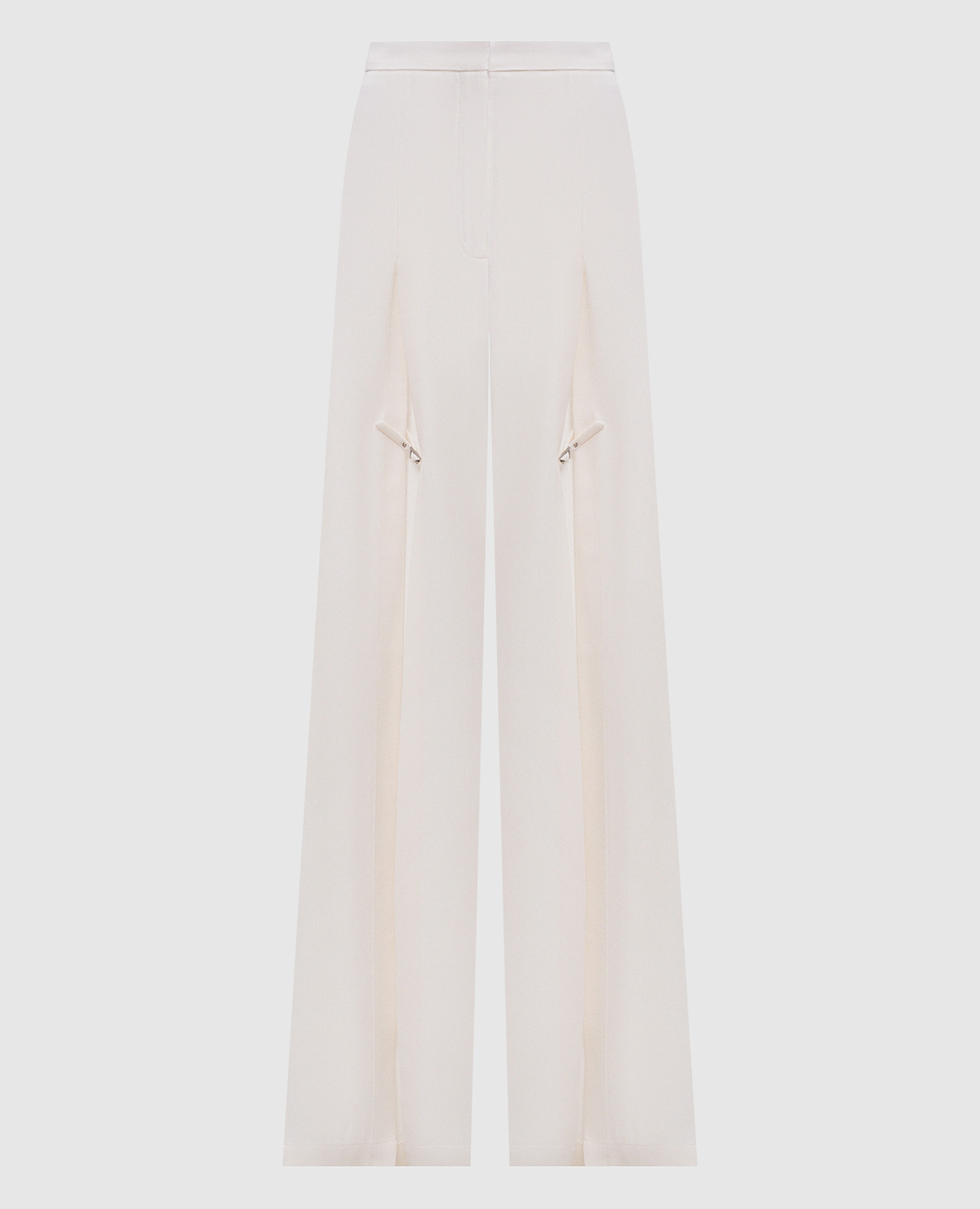 

White wool pants with slits Thierry Mugler