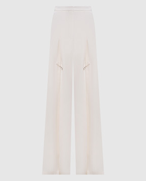 Thierry Mugler Pantalones de lana blanca con aberturas 25S1PA0493196