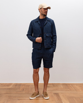ISAIA Blue linen, wool and silk jacket SH723399270