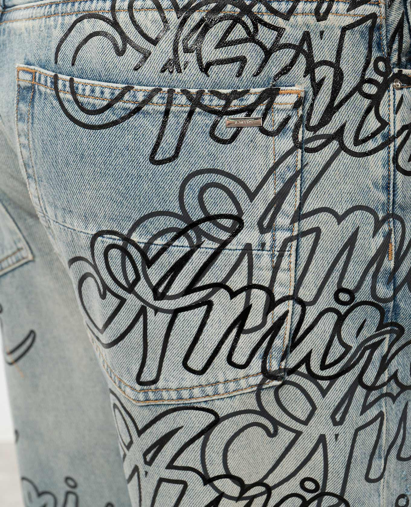 

Blue jeans with logo print AMIRI, Light blue