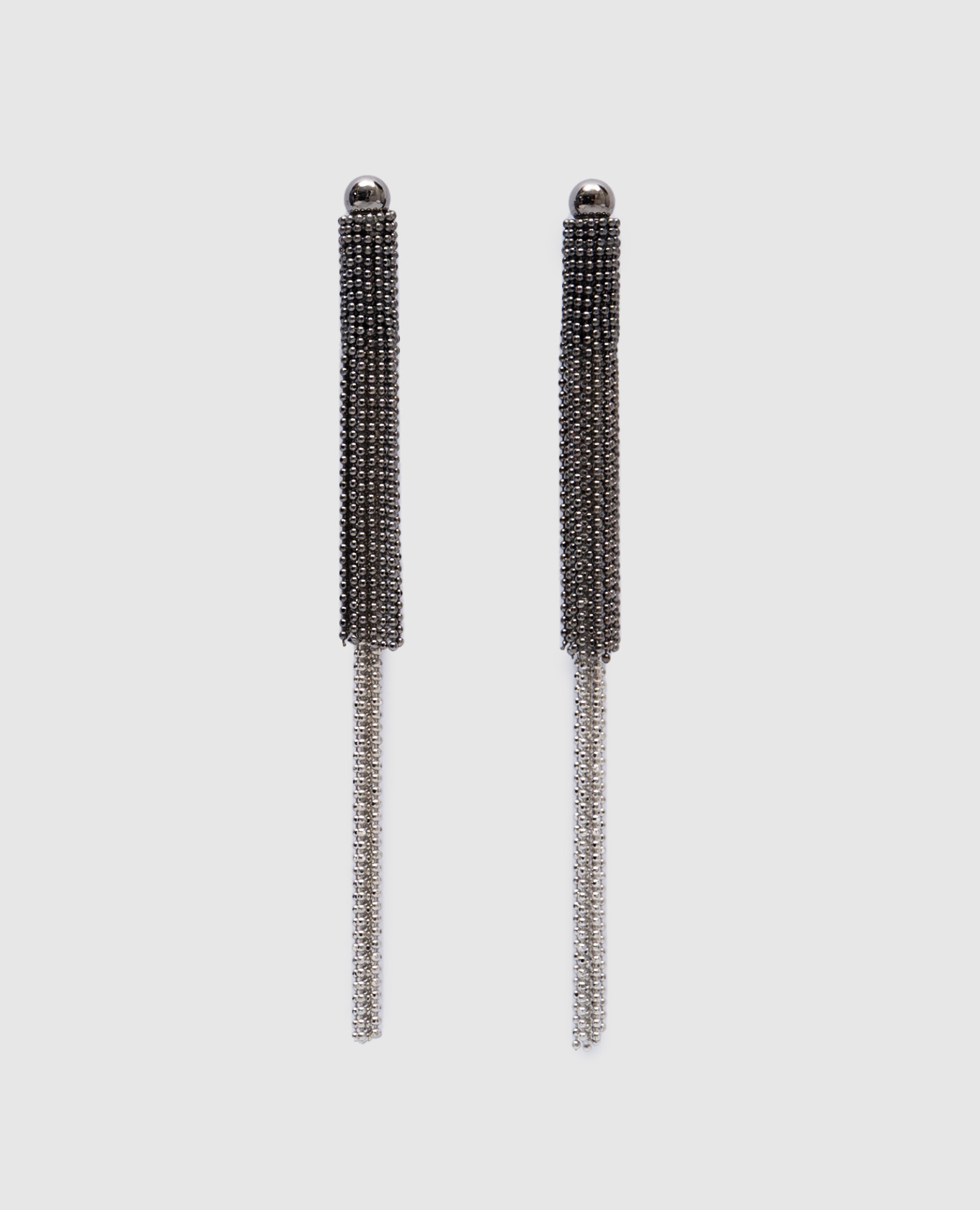 

Silver earrings with monil chains Peserico