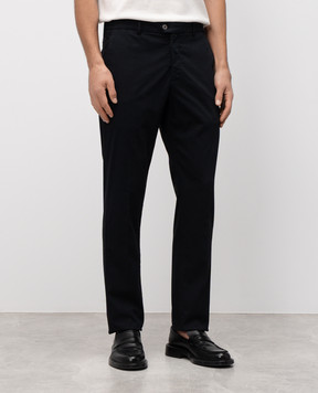 Marco Pescarolo Black Vento chinos with silk VENTO5103