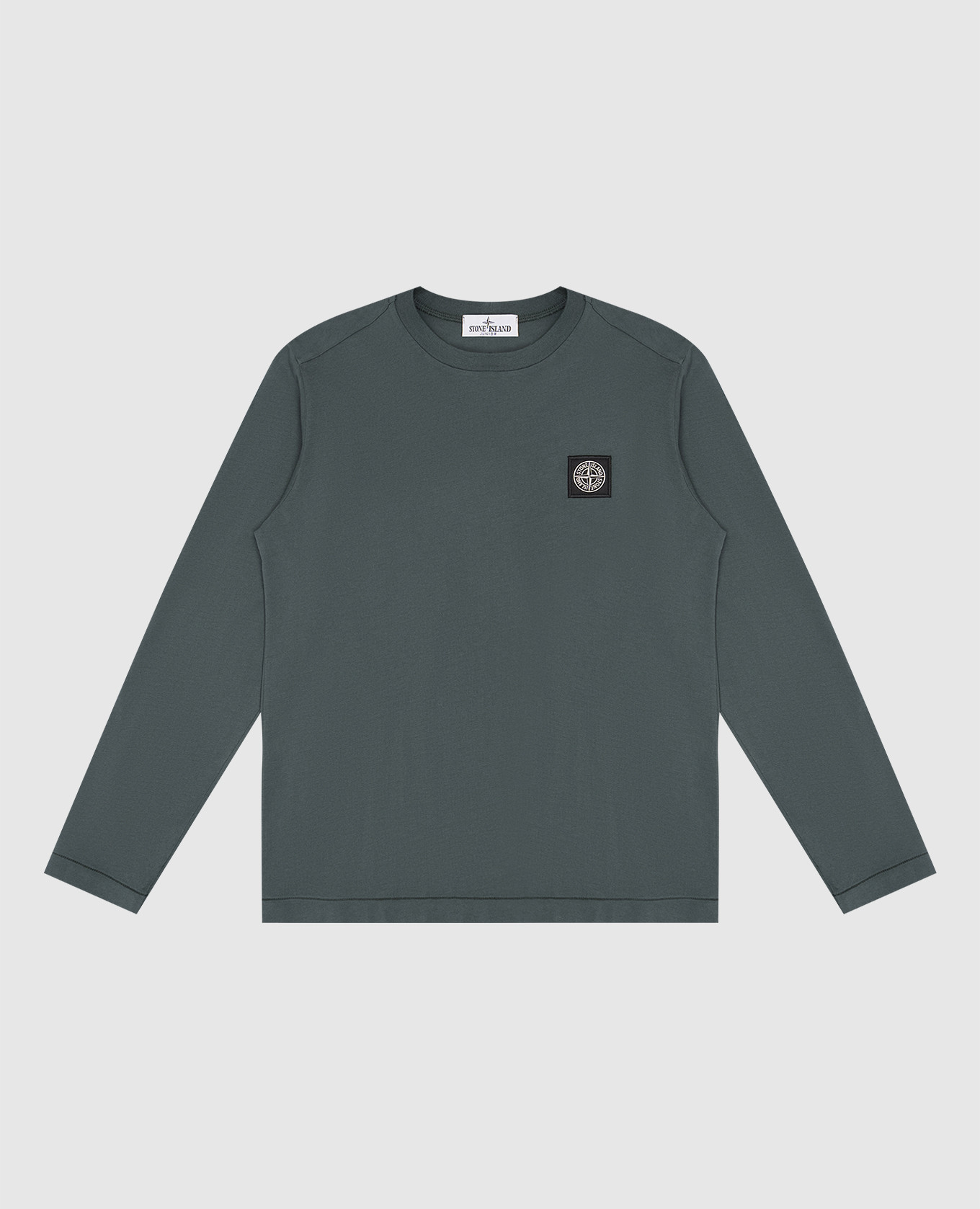 Children's green longsleeve with logo patch stone island
