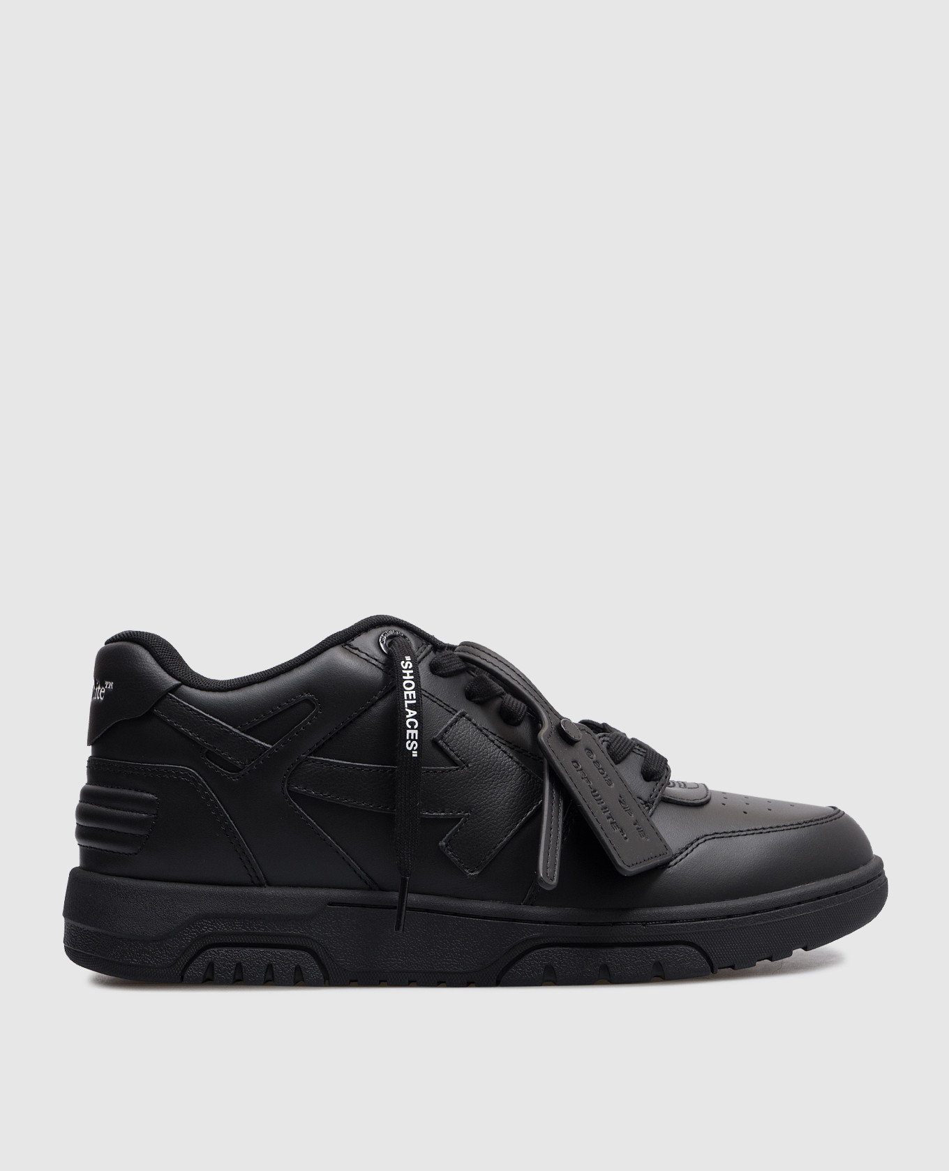 Out of Office black leather sneakers with logo Off-White