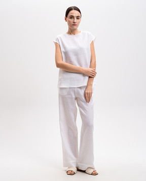 Asceno White linen pants B001FAB06COL02