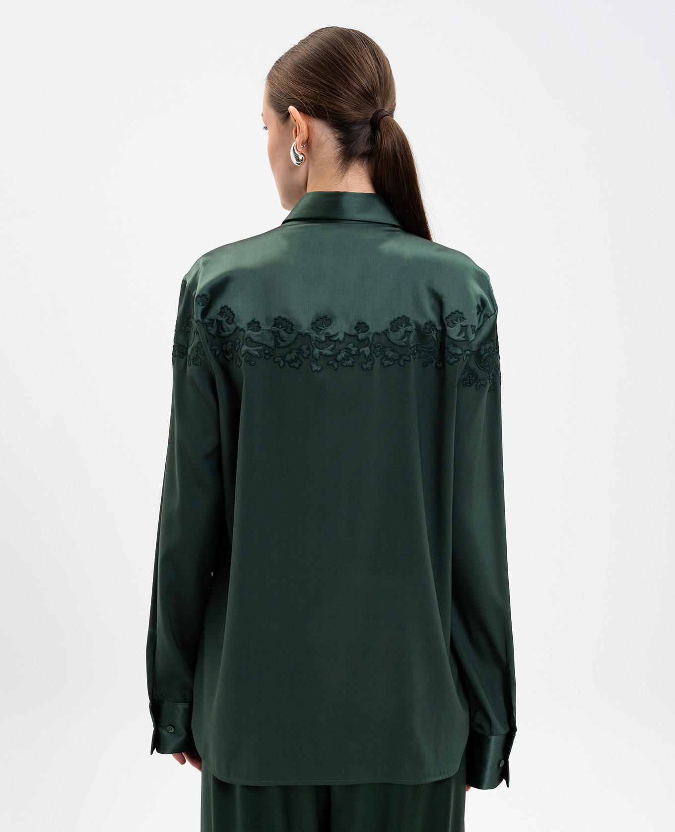 

Green silk blouse with embroidery Ermanno Scervino