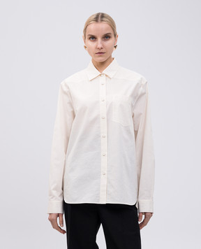 Philosophy di Lorenzo Serafini Beige shirt with embroidered monogram logo A02070722