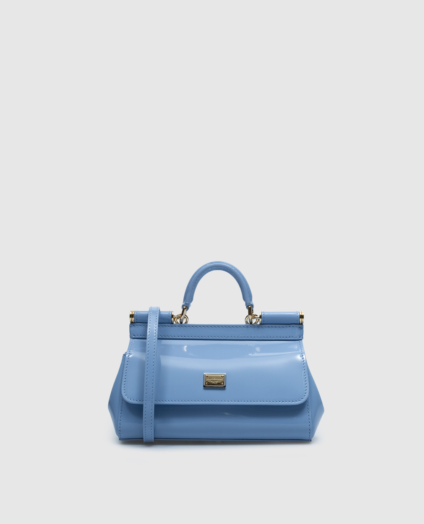

Blue SICILY leather bag with logo Dolce&Gabbana, Light blue