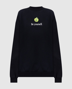 Vetements Black sweatshirt with print UH76HD350Bw