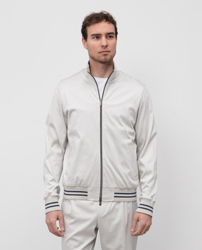 CAPOBIANCO Grey sports jacket with logo 18M454YA004856