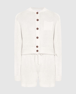 Babe Pay Pls A white cardigan and linen shorts suit MD9762307420R
