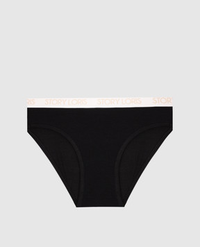 Story Loris Children's black panties with logo 25377