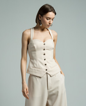 Philosophy di Lorenzo Serafini Beige top with wool A08030727