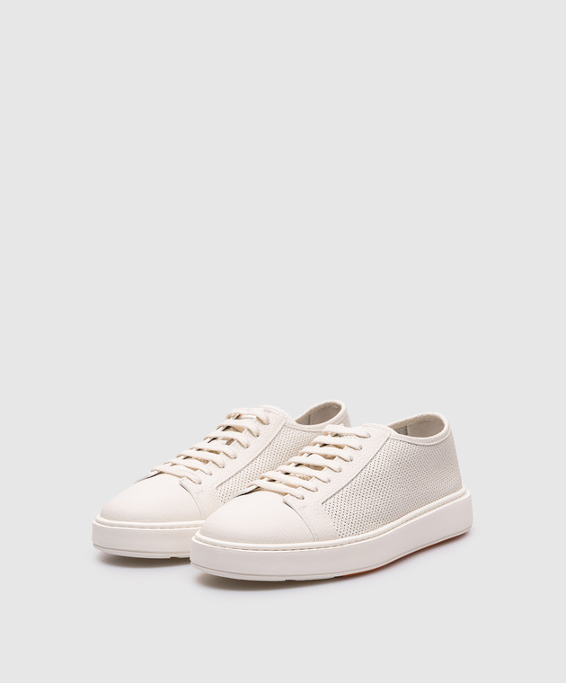 Santoni Sneakers in pelle bianca MBCD21443BARCDIK acquista